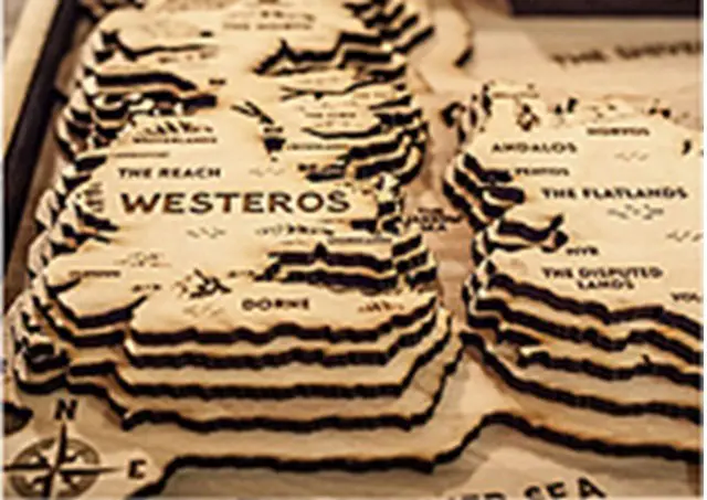 Game Of Thrones 3D Wood Map