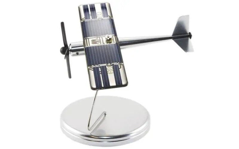 Inpro solar aluminum solar airplane on stand