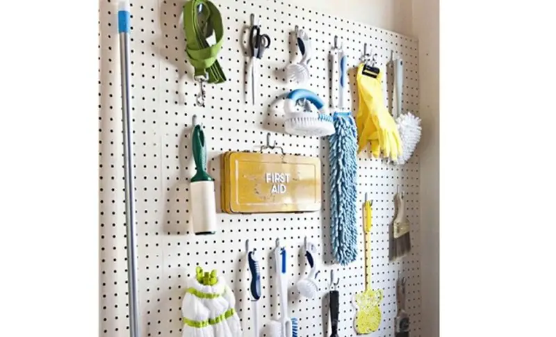 Pegboard for laundry storage
