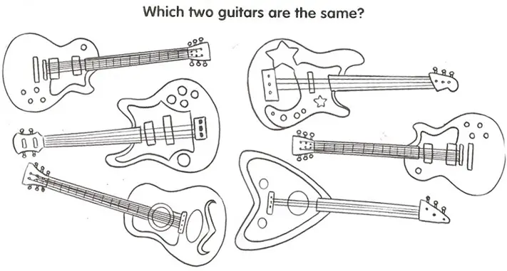which two guitars are the same (riddle / game)